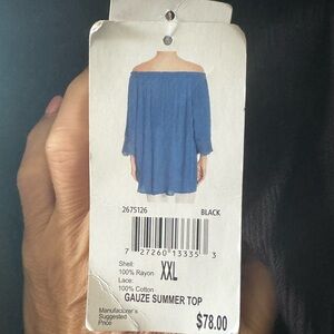 Black gause summer top size xxl